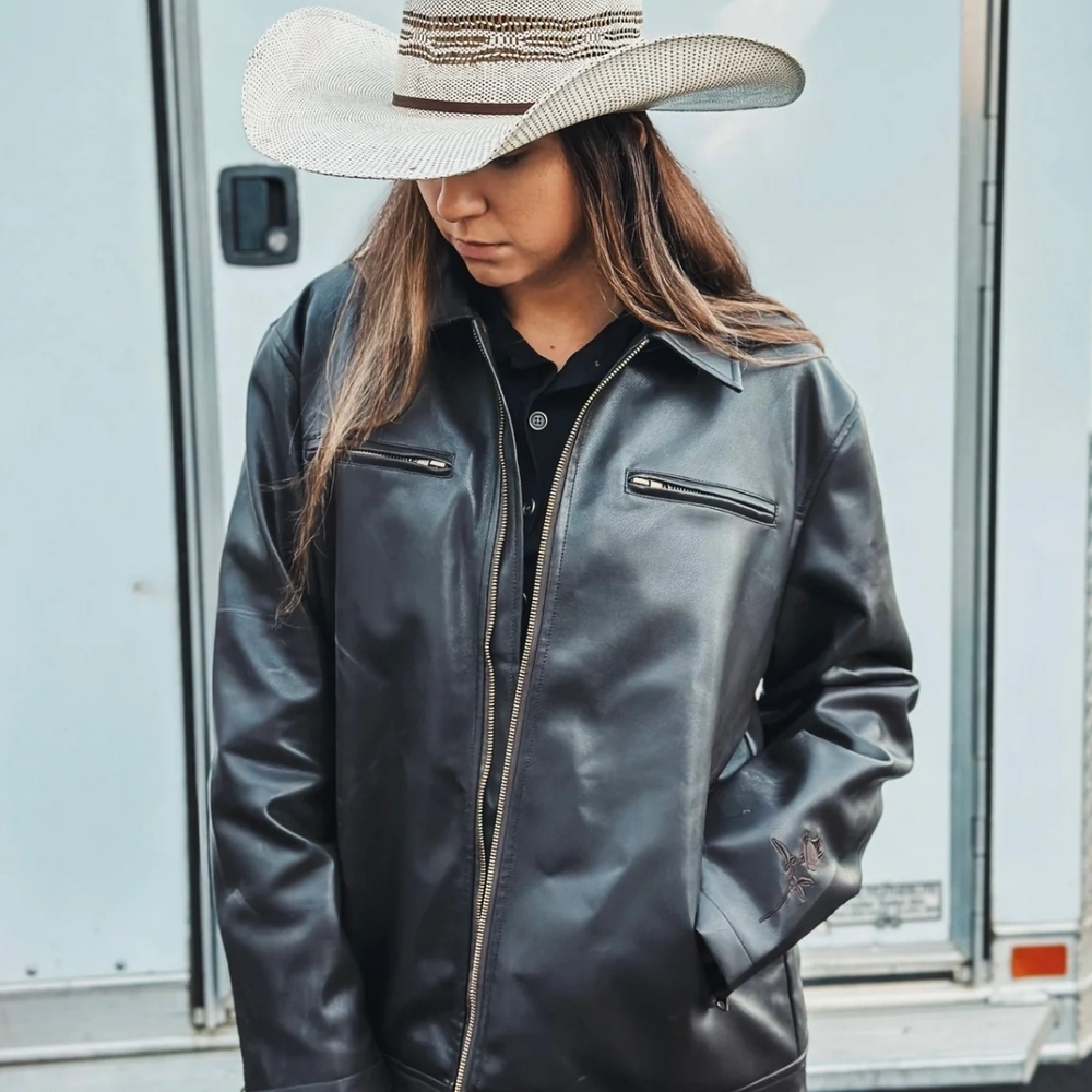 Women's Brown Faux Leather Jacket